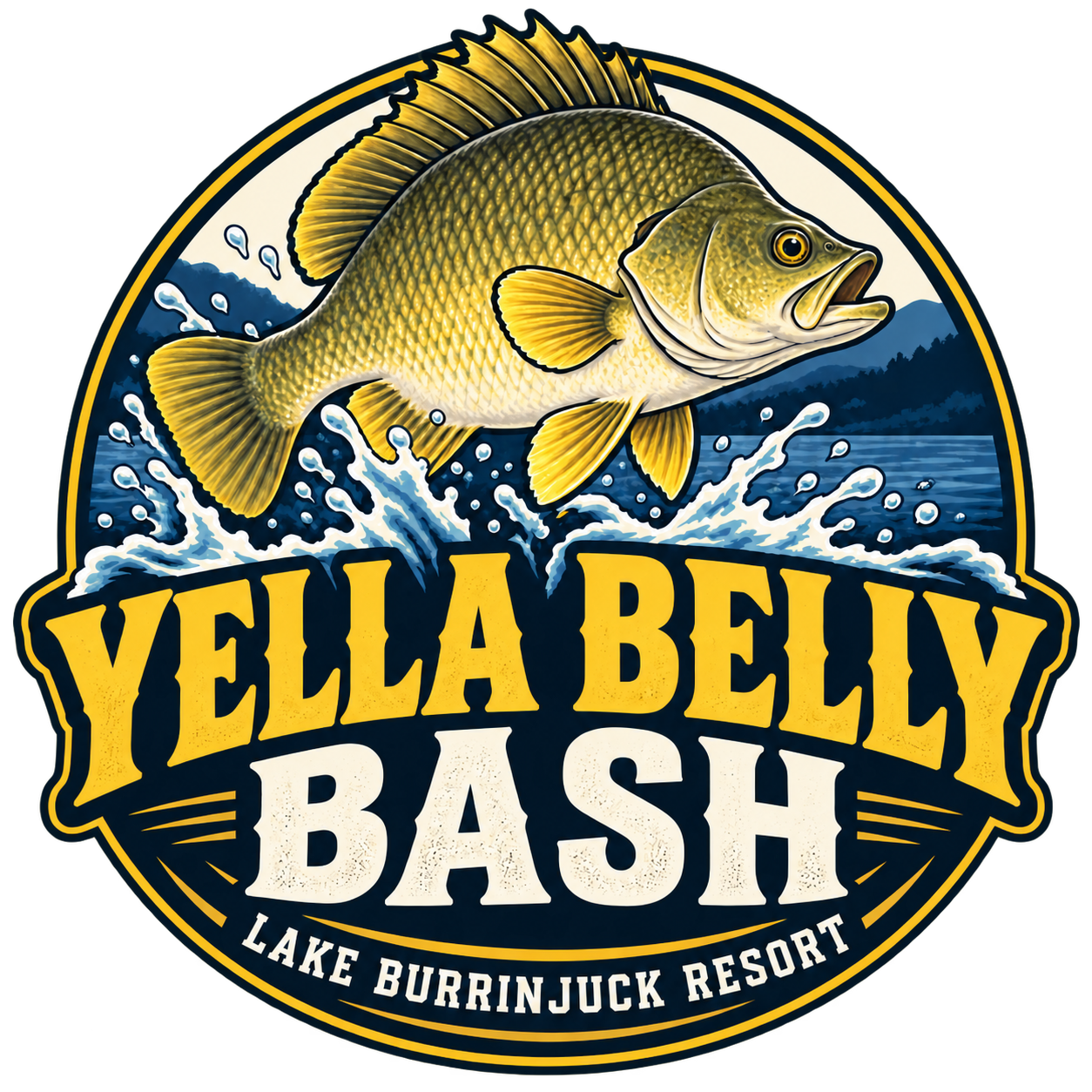 Yella Belly Bash — Lake Burrinjuck Resort competition logo